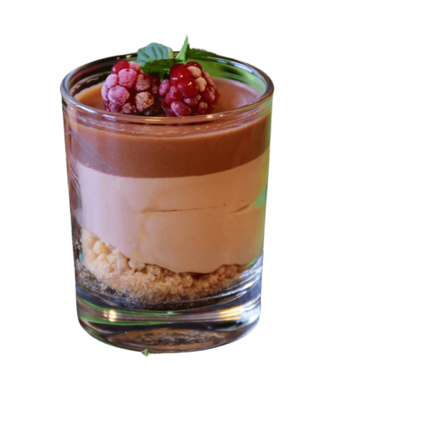 εικό με mousse σε ένα γυάλινο δοχείο