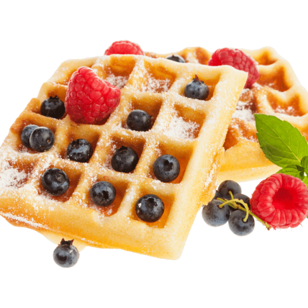 Βάφλα βουτήρου με βατόμουρα και μύρτιλα