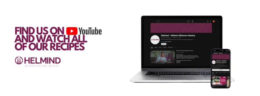 Εικόνα με λάπτοπ και κινητό που καλεί τους χρήστες να συνδεθούν στο κανάλι της Helmind στο Youtube
